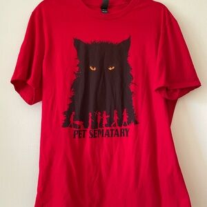 Pet Semetery Stephen King 2019 NWOT Film Crew Promo T-Shirt Red Size L